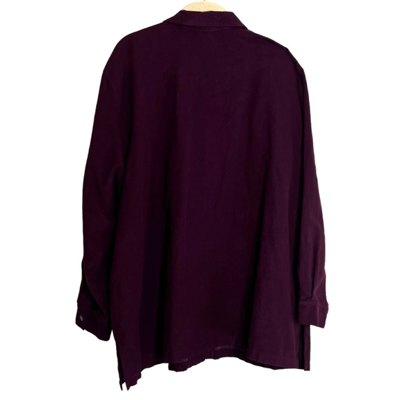 Elisabeth Petite by Liz Claiborne Womens Microfiber Blouse 20P Burgundy Buttons - Picture 2 of 4